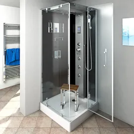 AcquaVapore Duschkabine Komplettdusche Fertigdusche Dusche 80x80 cm mit 2k Scheiben Versiegelung
