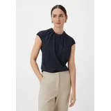 Comma comma Satinbluse mit Raffung Navy 34