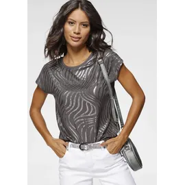 LAURA SCOTT Rundhalsshirt in grau, | Gr. 40,