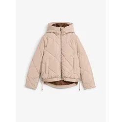 bonprix Kurze Steppjacke mit Futter in Kontrastfarbe, beige, 46