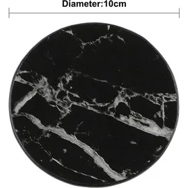 luxuskollektion 6er Set Homcomodar PU Leder Untersetzer Schwarz Marmormuster