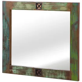 MASSIVMOEBEL24.DE Spiegel Altholz 100 x 88 cm Mehrfarbig