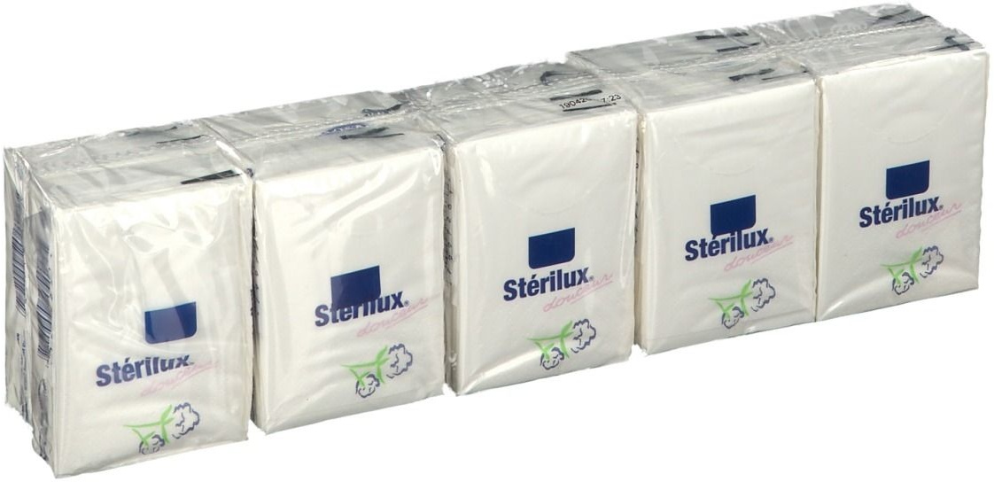 Stérilux® douceur Pocket, Mouchoir blanc en étui 10 pc(s) lingette(s)