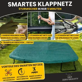 Zero Gravity Trampolin 366 x 244 cm inkl. Sicherheitsnetz Schwarz