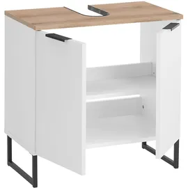 BASIC by Balculina Waschbeckenunterschrank Denver Waschbeckenunterschrank, Badezimmerschrank 60x60x35 (1-St) Breite 60 cm, Tür L/R montierbar, Softclose weiß