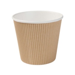Greenbox Riffelbecher Suppen, braun, 500 ml, Umweltfreundliche Suppenbecher mit äußerer Riffelhülle, 1 Packung = 25 Stück