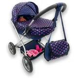 Bayer MEGA SET 9in1 Puppenwagen mit Puppe und Zubehör Kinder Kinderwagen NEU