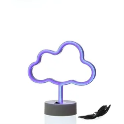 SATISFIRE LED Neonlicht WOLKE Neonschild Leuchtfigur USB Batterie H: 23cm blau