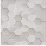ascreation A.S. Création Vliestapete 3D Effekt Waben 0,53 x 10,05 m - 3D-Tapete in Grau Weiß Made in Germany - 387231