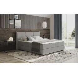 Boxbett MR. COUCH "Brewdley mit Bettkasten, inkl. Matratze", grau (savona 13 melange), B:205cm L:215cm, Komplettbetten, Topper und Zierkissen, in verschiedenen Härtegraden verfügbar