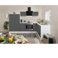 Respekta Premium Winkelküche RP290WGCBO  (B x T: 290 x 200 cm, Grau, Mit Elektrogeräten)