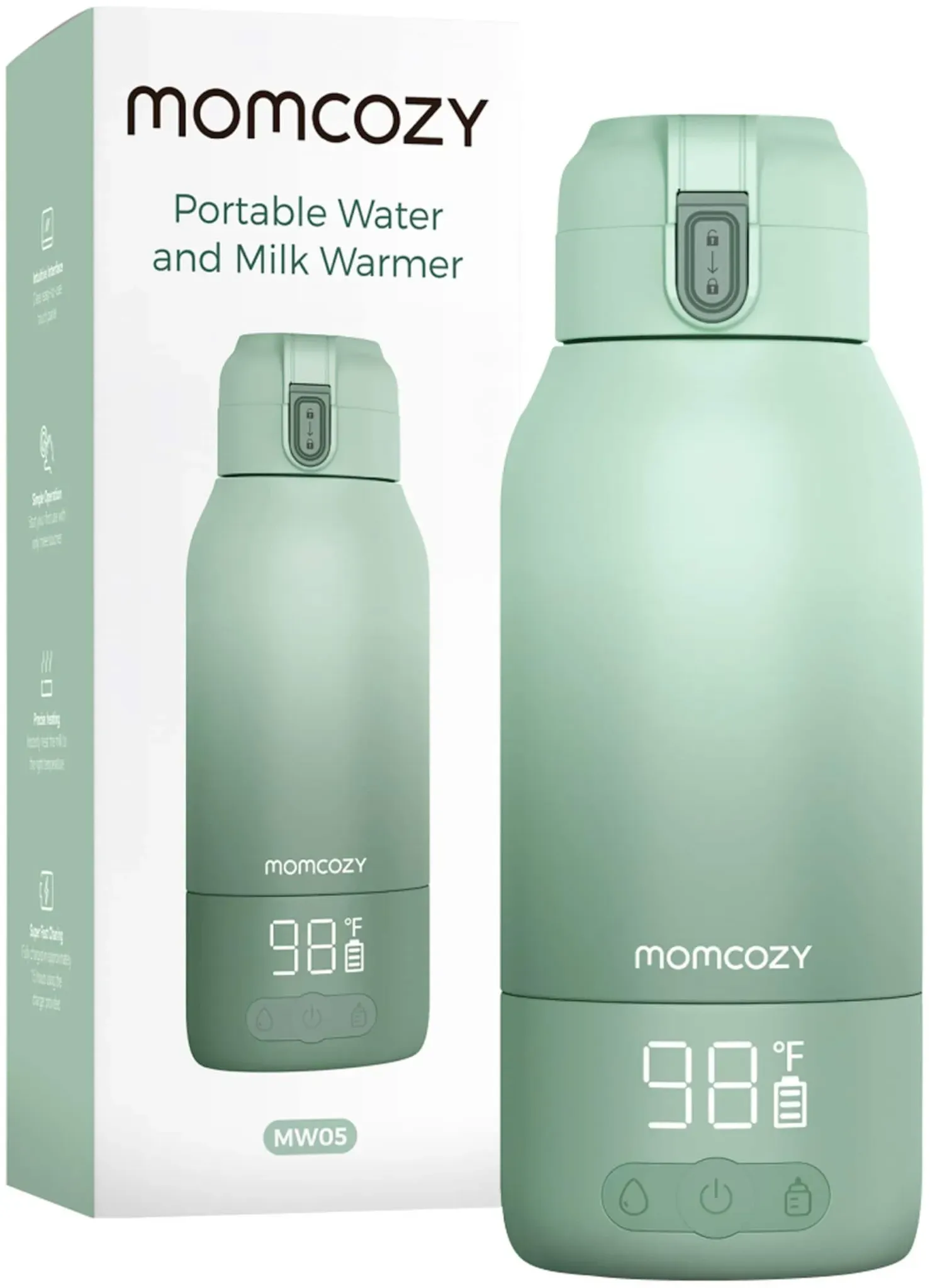 Momcozy Milch- und Wasserwärmer, tragbar, gruen