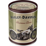 Nostalgic-Art Spardose, 1 l, Harley-Davidson Knucklehead – Geschenk-Idee für Biker, Sparschwein aus Metall, Vintage Blech-Sparbüchse