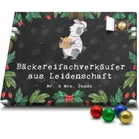 Mr. & Mrs. Panda Schoko Adventskalender Bäckereifachverkäufer Leidenschaft - Schwarz - Geschenk, Frühstück, Danke, Sonntagmorgen, nverkäufer, ... - Schwarz