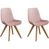 Schalenstuhl HOME AFFAIRE "Bratislava", rosa (rosa (cloud 60), eiche natur), B:56cm H:86cm T:61,5cm, Massivholz, Polyester, Sperrholz, Stühle, Gestell Eiche massiv geölt, Easy Care-Stoff
