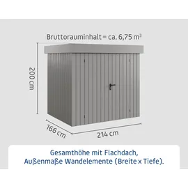 Hörmann EcoStar Gerätehaus 2,37 x 1,81 m Graualuminium