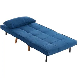 vente-unique Schlafsessel CHILA Polyester 90 x 83 x 82 cm Blau mit Kissen