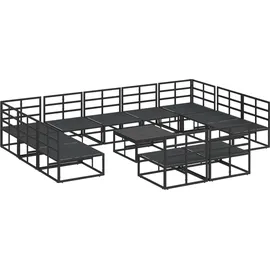 vidaXL Garten-Sofa-Set 12-tlg. schwarz
