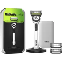 Gillette Labs Nassrasierer Herren, mit Reinigungs-Element + Reise-Etui zur