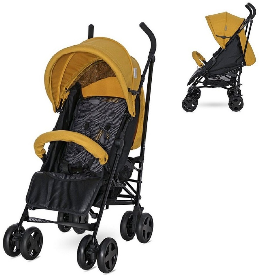 Lorelli Kinder-Buggy Kinderwagen, Buggy IDA, schwenkbare Vorderräder, Rückenlehne verstellbar gelb