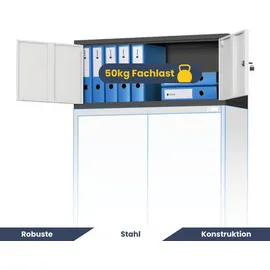 Jan Nowak DELUKE Aktenschrank 90 x 38 x 40 cm Anthrazit/Weiß