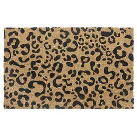 HANSE HOME Kokos Fußmatte für Innen - Schmutzfangmatte Natur, Kokosmatte Leopardenmuster, Fußabtreter rutschfest für Flur, Terrasse, Eingangsbereich - 45x75cm