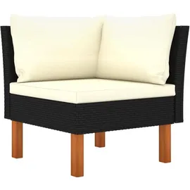 vidaXL 4-Sitzer-Gartensofa Loungesofa schwarz