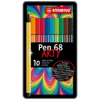 Stabilo Pen 68 sortiert, 10er-Set, Metalletui (6810-6)