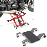 Set: Motorrad Hebebühne Midlift XL bis 500kg rot ConStands mit Rangierhilfe Easy Mover II bis 320kg grau