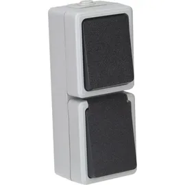 ETT 3er Set Feuchtraum Kombination Steckdose Schalter Serie TAFF Aufputz IP44