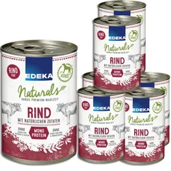 EDEKA Naturals Monoprotein Rind Hundefutter 6x400G
