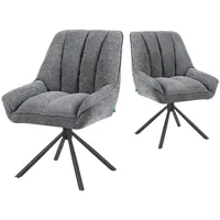 dubi möbel Polsterstuhl Mika-Mira Polyester grau 2er Set