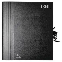 Fächermappe, A4, 1-31, schwarz, 61650B, hohe Kapazität