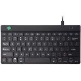 R-Go Tools R-Go Compact Break Tastatur, QWERTY US Layout, Mit Pausenanzeige, Ergonomische flaches Design, Kabelgebunden, Schwarz
