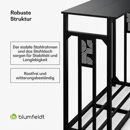 Blumfeldt Kaminholzregal Valdivian Metall 185 x 70 x 185 cm inkl. Regenschutzabdeckung Schwarz