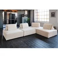 KAWOLA Modulsofa WIOLO SOFT 4 Module 4 Rückenkissen Cord cremeweiß