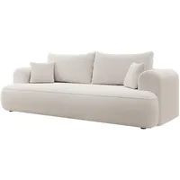 Selsey - Ovo 3-sitzer-schlafsofa Mit Stauraum Aus Cremefarbenem Bouclé