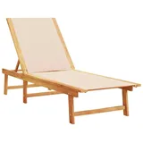 vidaXL Sonnenliege Creme Massivholz Akazie und Textilene