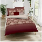 KAEPPEL Biber Bettwäsche Venice zimt 155x220 cm + 80x80 cm - beige;rot