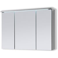 Aileenstore Badmöbel Spiegelschrank DUO 100 mit LED Beleuchtung Grau