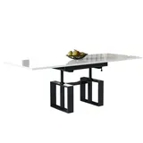 endo-moebel Couchtisch weiß Hochglanz, Holzwerkstoff, Rechteckig,Rechteckig, 65x58x110 cm, Wohnzimmer, Wohnzimmertische, Couchtische