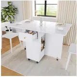 Okwish Esstisch 120 x 75 x 75 cm weiß