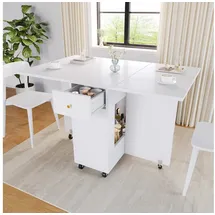 Okwish Esstisch 120 x 75 x 75 cm weiß