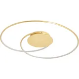 LINDBY LED-Deckenlampe Joline, Ø 74 cm, goldfarben, Metall