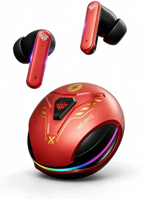VoxorAI XH12 Red AI-Übersetzungskopfhörer bieten Echtzeit-Übersetzungsunterstützung für 150 Sprachen. Diese Bluetooth-Gaming-Kopfhörer sind stylisch und eignen sich ideal zum Lernen, Reisen und für Geschäftsreisen.