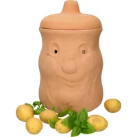 Mambocat Kartoffeltopf Karl Terrakotta Vorratsdose mit Deckel, Aufbewahrung von ca. 1,5kg Kartoffeln - Orange
