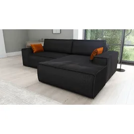 mebloland Ecksofa TOR mit Schlaffunktion. Farbe: Black. - Schwarz