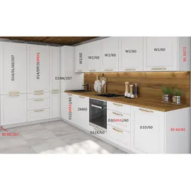 Feldmann-Wohnen Küchenzeile Oslo L-Form 212 cm grau / weiß