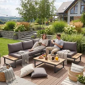 beautysofa MADISON Loungeset dunkelgrau