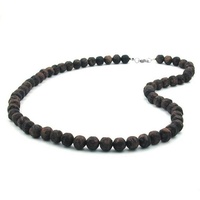 Gallay Perlenkette 10mm Kunststoffperlen Barockperlen braun-schwarz-marmoriert 60cm (1-tlg) braun
